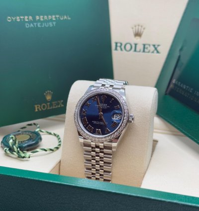 Rolex Datejust 31 New 2025 Blue Roman Dial Diamond Bezel Stainless Steel Jubilee