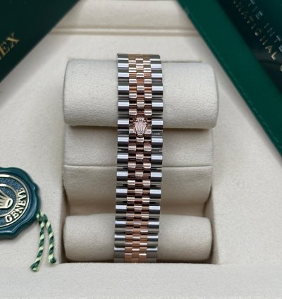 Rolex Datejust 31 New 2025 Chocolate Diamond Dial Two Tone Rose Gold Fluted Jubilee Bracelet