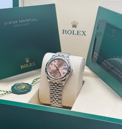 Rolex Datejust 31 New 2025 Pink Diamond Dial Scattered Diamond Bezel Stainless Steel Jubilee