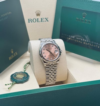 Rolex Datejust 31 New 2025 Pink Diamond Dial Scattered Diamond Bezel Stainless Steel Jubilee