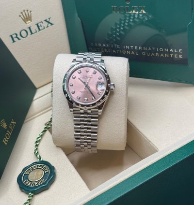 Rolex Datejust 31 New 2025 Pink Diamond Dial Scattered Diamond Bezel Stainless Steel Jubilee