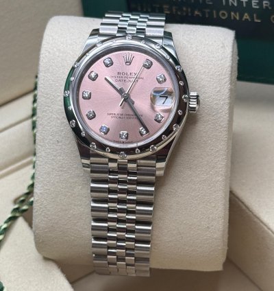 Rolex Datejust 31 New 2025 Pink Diamond Dial Scattered Diamond Bezel Stainless Steel Jubilee