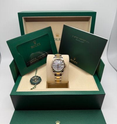 Rolex Datejust 31 New Mother Of Pearl Diamond Dial Fluted Bezel Oyster Bracelet