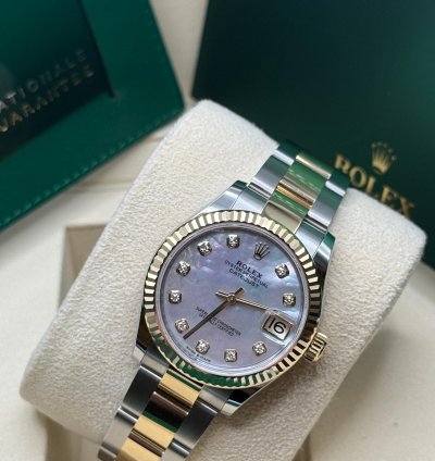 Rolex Datejust 31 New Mother Of Pearl Diamond Dial Fluted Bezel Oyster Bracelet