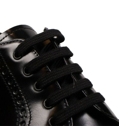 Leather Platform Lace-up Black Derby Shoes Size 11