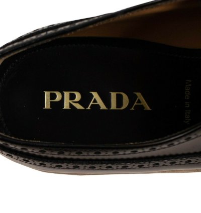 Leather Platform Lace-up Black Derby Shoes Size 11