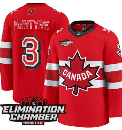 Men Drew Mcintyre Jersey 3 Elimination Chamber Toronto 2025 Stitched Red