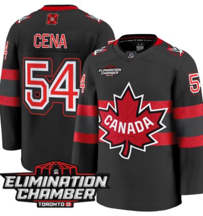 Men John Cena Jersey 54 Elimination Chamber Toronto 2025 Premium Stitched Black