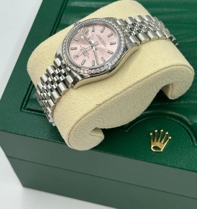Rolex Datejust 31 Pink Dial Diamond Bezel Jubilee