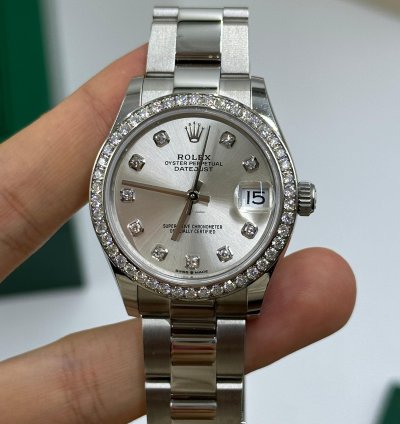 Rolex Datejust 31 Silver Diamonds Oys