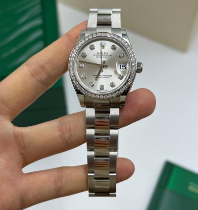Rolex Datejust 31 Silver Diamonds Oys