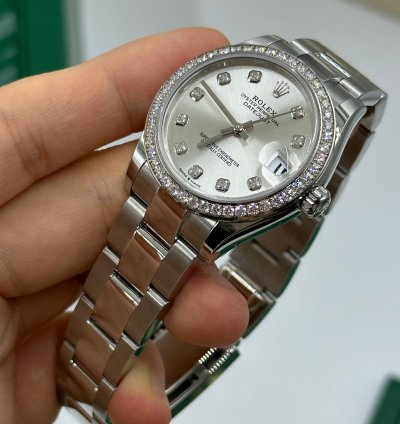 Rolex Datejust 31 Silver Diamonds Oys
