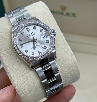Rolex Datejust 31 Silver Diamonds Oys