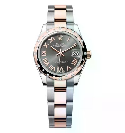 Rolex Datejust 31 Steel And Rose Gold 24 Scattered Diamond Bezel 278341rbr-0029 Oyster Bracelet 2024