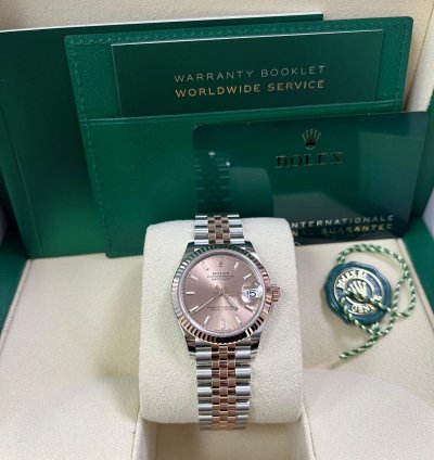 Rolex Datejust 31 Steel And Rose Gold Jubilee Bracelet Index Pink Dial 278271