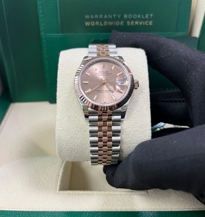 Rolex Datejust 31 Steel And Rose Gold Jubilee Bracelet Index Pink Dial 278271