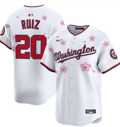 Keibert Ruiz Jersey 20 Washington Nationals Cherry Blossom Vapor Premier Limited Stitched White