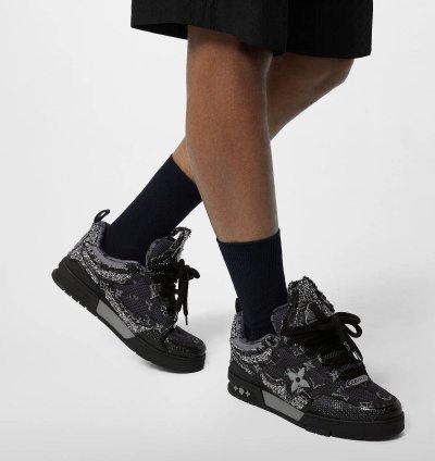 Louis Vuitton Black Skate Sneaker swarovski Crystals