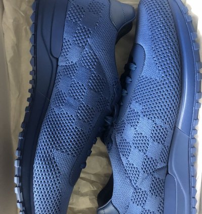 Louis Vuitton Blue Damier Mesh Run Away Sneakers