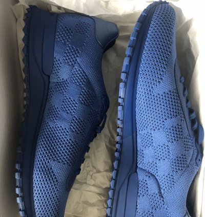 Louis Vuitton Blue Damier Mesh Run Away Sneakers
