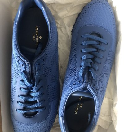 Louis Vuitton Blue Damier Mesh Run Away Sneakers
