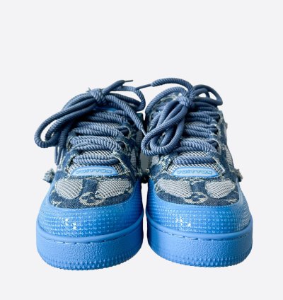 Louis Vuitton Blue Denim Monogram Crystal Skate Trainers