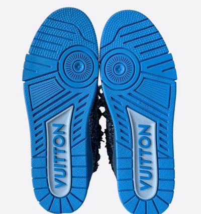 Louis Vuitton Blue Denim Monogram Crystal Skate Trainers