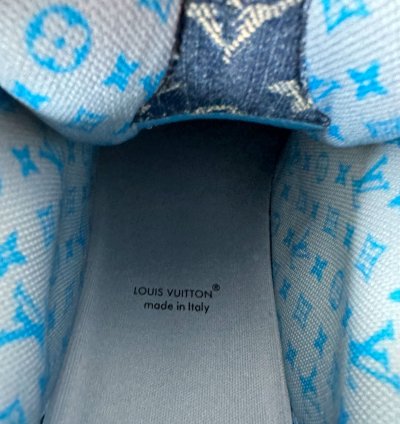 Louis Vuitton Blue Denim Monogram Crystal Skate Trainers