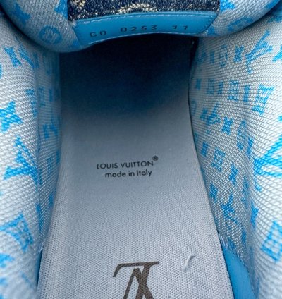 Louis Vuitton Blue Denim Monogram Crystal Skate Trainers
