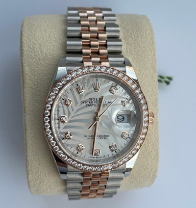 Rolex Datejust 36 126281rbr Palmeras Diamonds Dial Jubilee
