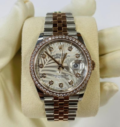Rolex Datejust 36 126281rbr Palmeras Diamonds Dial Jubilee