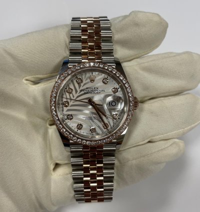 Rolex Datejust 36 126281rbr Palmeras Diamonds Dial Jubilee
