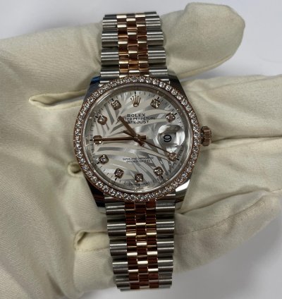 Rolex Datejust 36 126281rbr Palmeras Diamonds Dial Jubilee