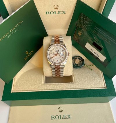 Rolex Datejust 36 126281rbr Palmeras Diamonds Dial Jubilee