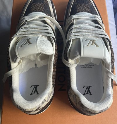 Louis Vuitton Brown Beige Damier Trainer Sneaker