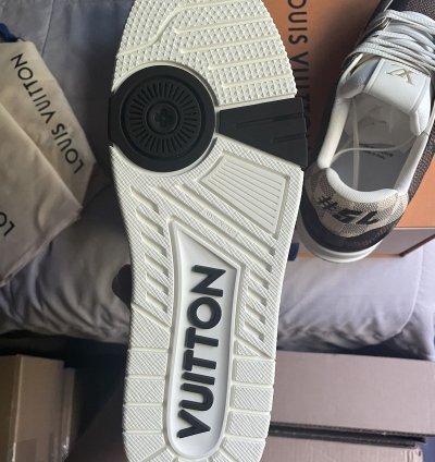 Louis Vuitton Brown Beige Damier Trainer Sneaker