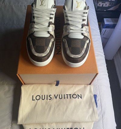 Louis Vuitton Brown Beige Damier Trainer Sneaker