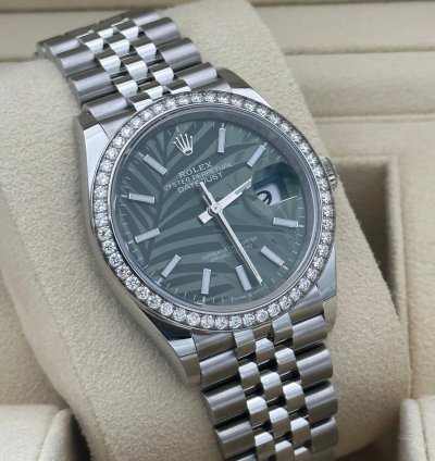 Rolex Datejust 36 126284rbr 2024 Palm Diamond Bezel Discontinued Green Gr Unworn