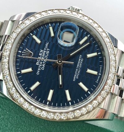 Rolex Datejust 36 126284rbr Blue Fluted Wave Motif Dial Jubilee 2021 New Model