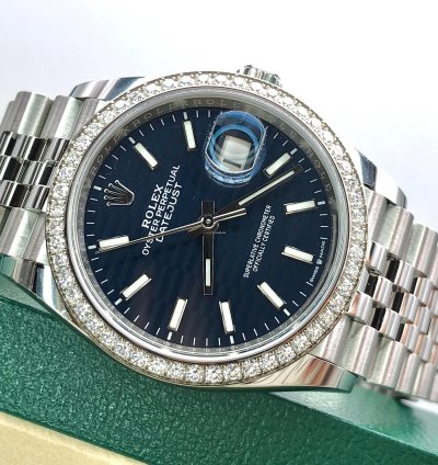 Rolex Datejust 36 126284rbr Blue Fluted Wave Motif Dial Jubilee 2021 New Model