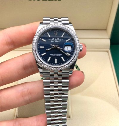 Rolex Datejust 36 126284rbr Blue Fluted Wave Motif Dial Jubilee 2021 New Model