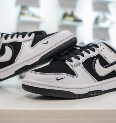 280 Nike Sb Dunk Low X Supreme Black And White Double Hook Fc1688-144 - H