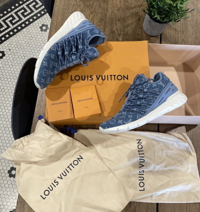 Louis Vuitton Fastlane Denim Blue Size 8 5lv9 5m New