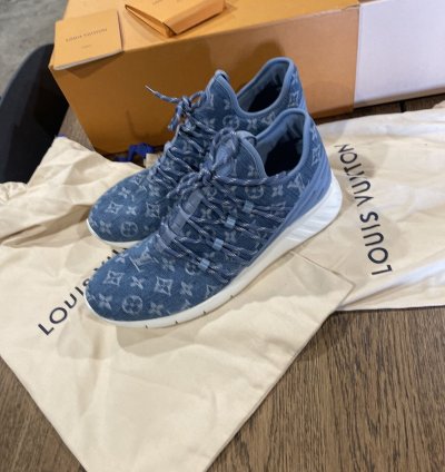 Louis Vuitton Fastlane Denim Blue Size 8 5lv9 5m New