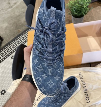 Louis Vuitton Fastlane Denim Blue Size 8 5lv9 5m New