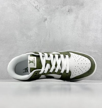 300 Nike Sb Dunk Low X Louis Vuitton White Green Full Print Dq1098-362 - As