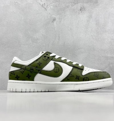 300 Nike Sb Dunk Low X Louis Vuitton White Green Full Print Dq1098-362 - As