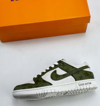 300 Nike Sb Dunk Low X Louis Vuitton White Green Full Print Dq1098-362 - Asw
