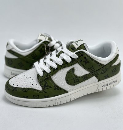 300 Nike Sb Dunk Low X Louis Vuitton White Green Full Print Dq1098-362 - Asw