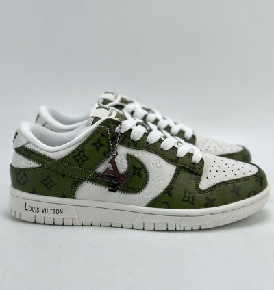300 Nike Sb Dunk Low X Louis Vuitton White Green Full Print Dq1098-362 - Asw